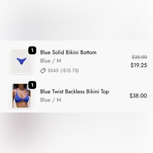 NWT. Berlook Blue bikini top and bottom